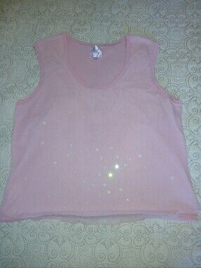 Pink Poodle Sequin Tank Top Size XL